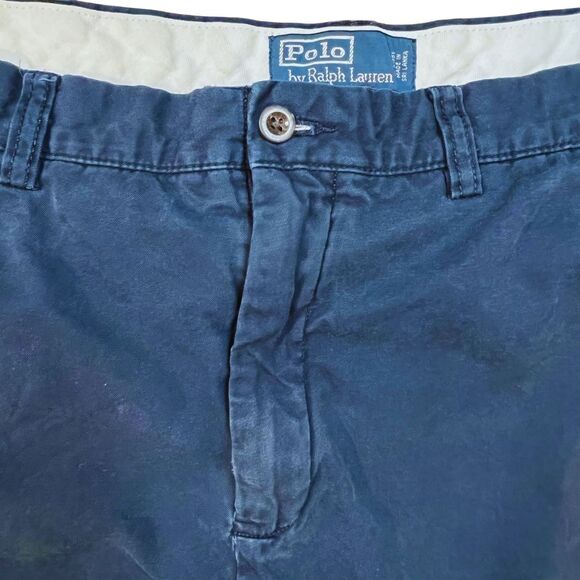 Polo Ralph Lauren Shorts Mens 40  Relaxed Classic Cotton Preppy Navy Blue Chinos - Picture 11 of 16